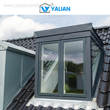 Custom Aluminum Double Tempered Glass Window Casement